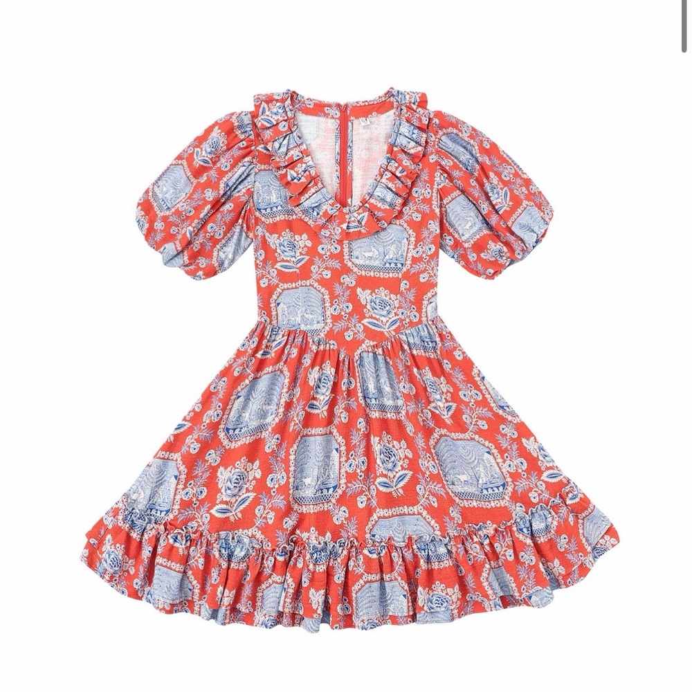 Fashion Brand Company Ruffle Dress in French Sex print - Picture 2 of 9